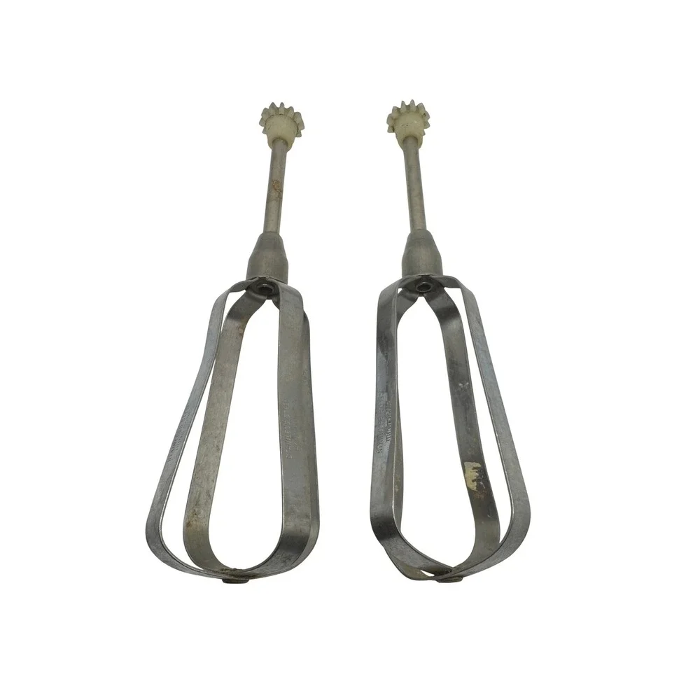 Vintage Stainless Steel Hand Crank Mixer Beaters Replacement Parts Set of 2‎